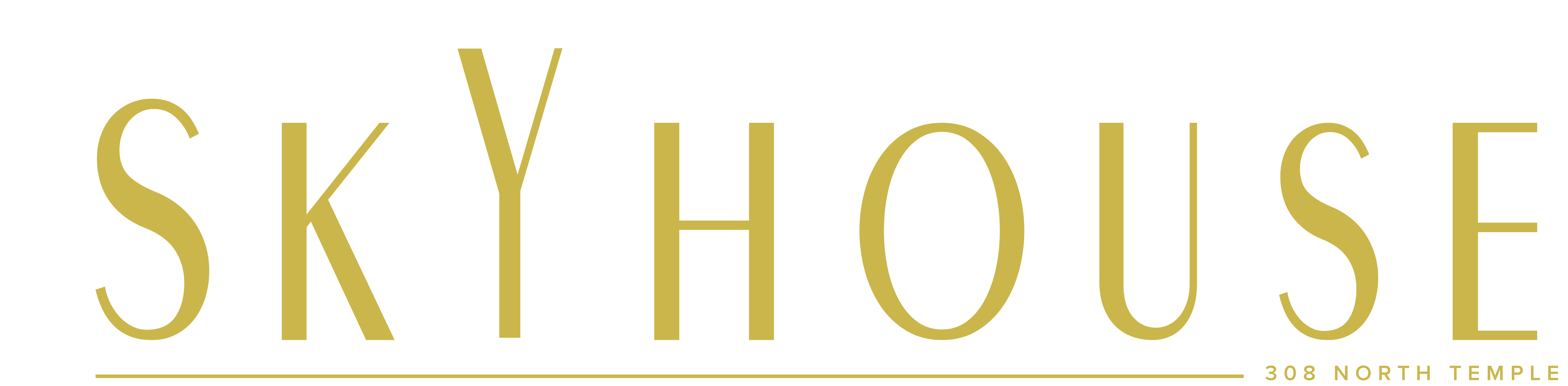 The image displays the words "SKY HOUSE" in large, bold letters.